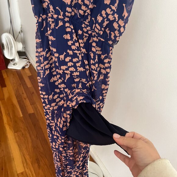 Peaches N Cream Elephant Print dress High Low design size Medium - Picture 3 of 9